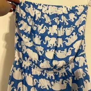 Lilly Pulitzer elephant print strapless dress